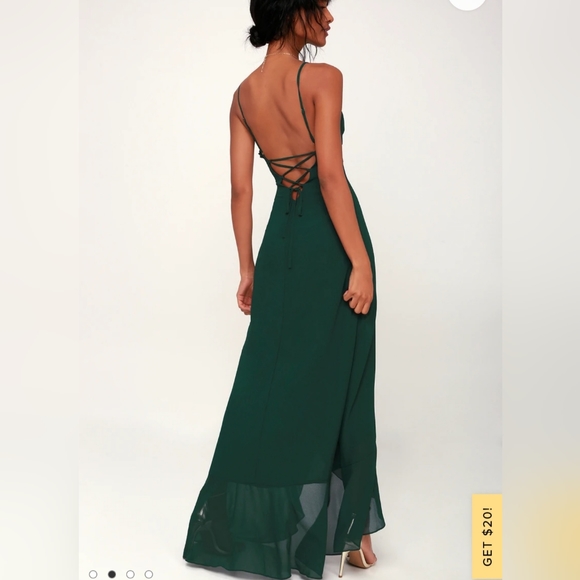 LULU'S Dark green maxi dress - Picture 2 of 7